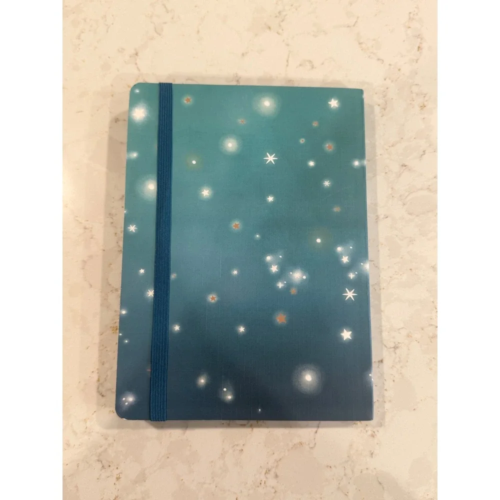 Disconnect to Reconnect Guided Journal Teal Celestial Starry Notebook with Pen